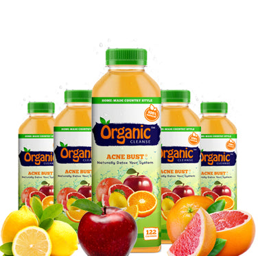 Organic Cleanse Acne Bust citrus juice is a natural detox for the skin, and body. It supports the immune system and digestion system. 